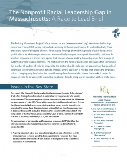 The Nonprofit Racial Leadership Gap in Massachusetts A Race to Lead Brief