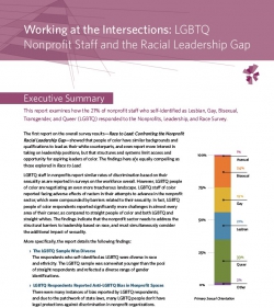 Working at the Intersections LGBTQ Nonprofit Staff and the Racial Leadership Gap Executive Summary
